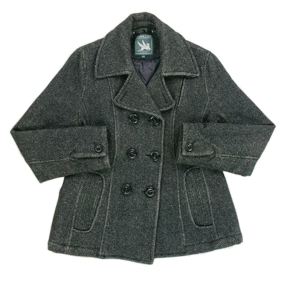 I. Spiewak & Sons Wool Blend Button Up Pea Coat Jacket Womens Large Thinsulate